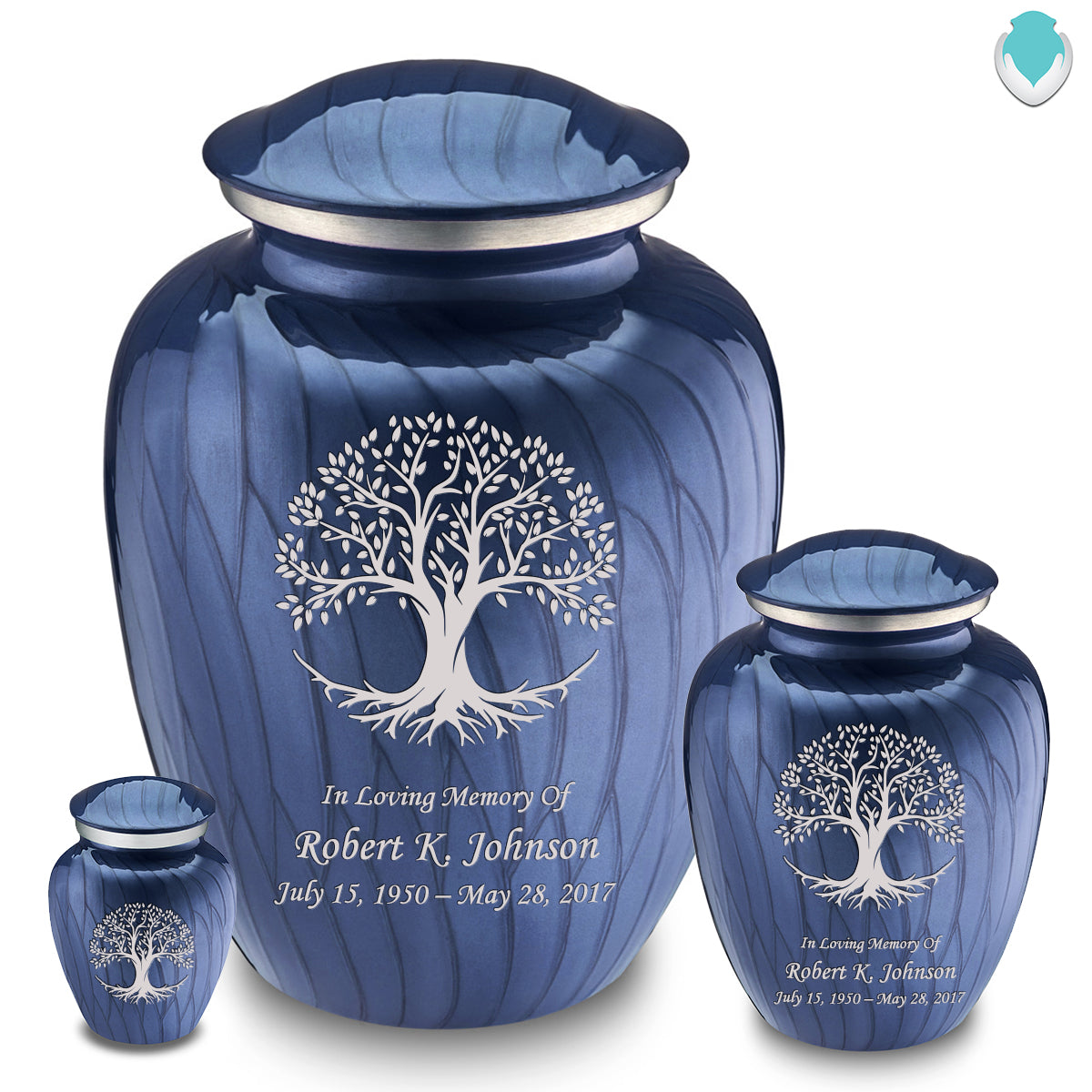 Keepsake Embrace Pearl Cobalt Blue Tree of Life Cremation Urn