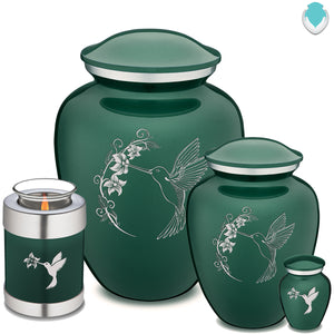 Adult Embrace Green Hummingbird Cremation Urn