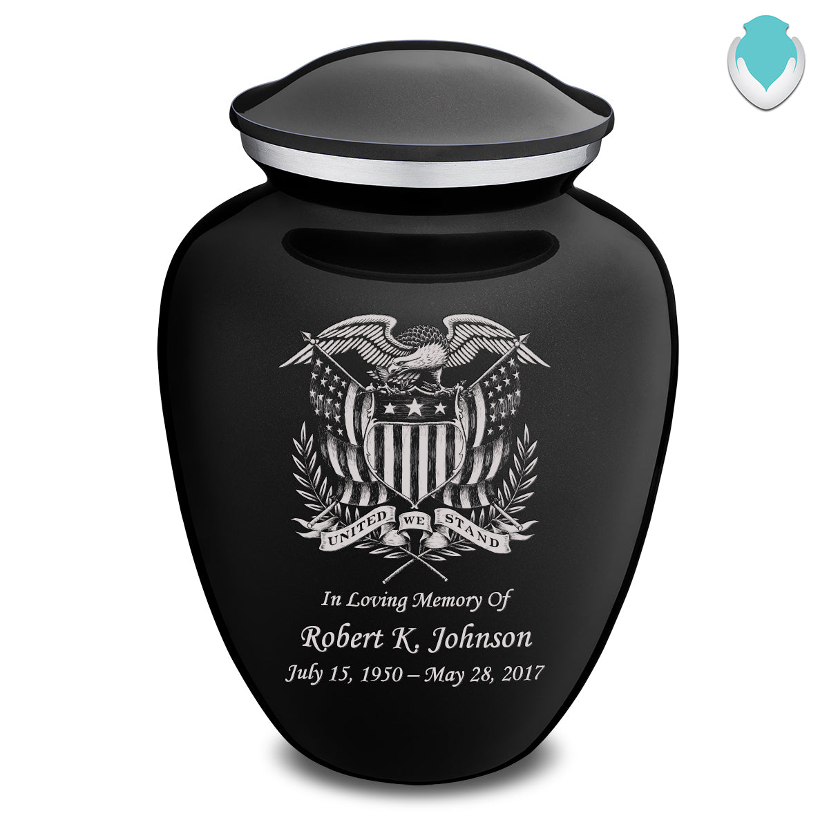 Adult Embrace Black American Glory Cremation Urn