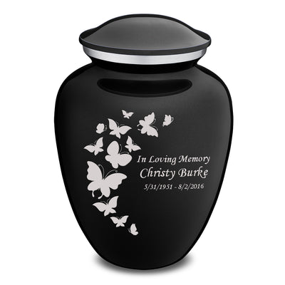 Adult Embrace Black Butterfly Cremation Urn