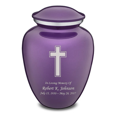 Adult Embrace Purple Simple Cross Cremation Urn