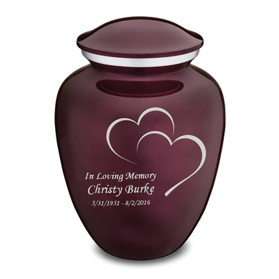 Adult Embrace Cherry Purple Hearts Cremation Urn