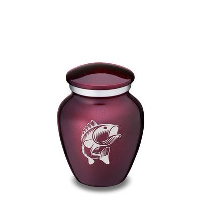 Keepsake Embrace Cherry Purple Fish Cremation Urn