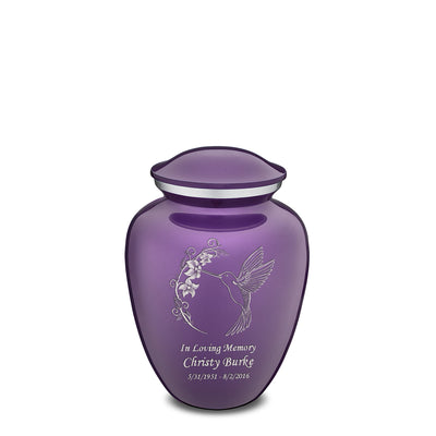 Medium Embrace Purple Hummingbird Cremation Urn