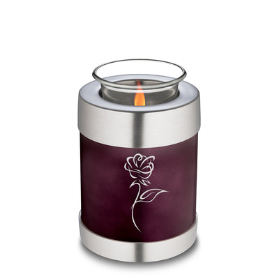 Candle Holder Embrace Rose Cherry Purple Cremation Urn